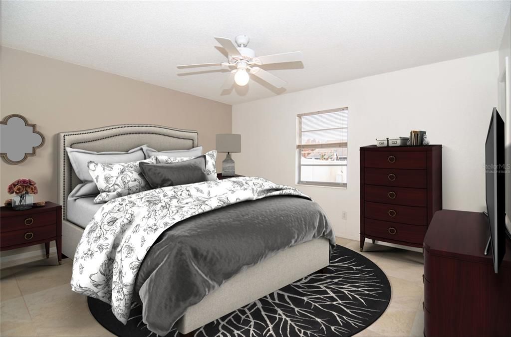 Virtually Staged Master Bedroom