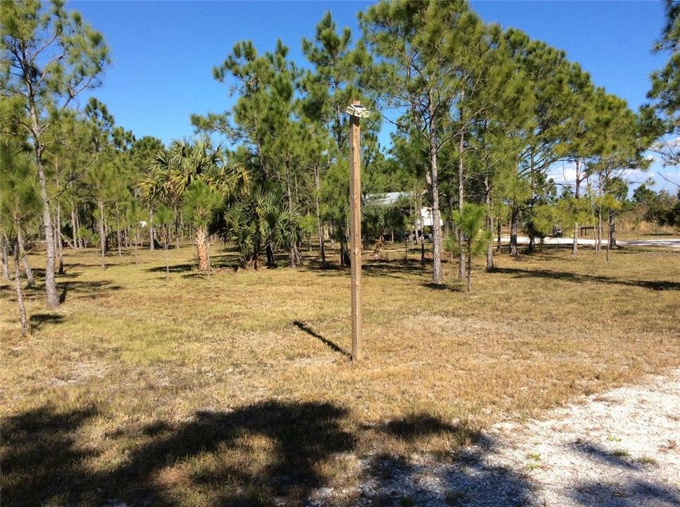 At front gate, SOLAR powered spot light. more around homesite.