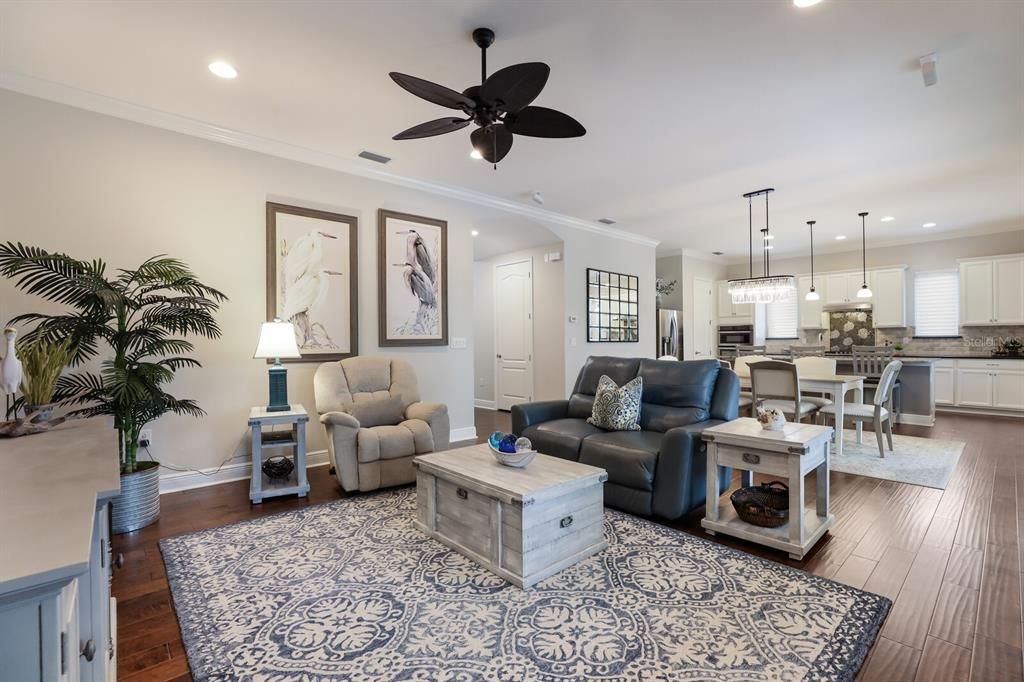 FAMILY ROOM OPEN TO KITCHEN AND DINING AREA