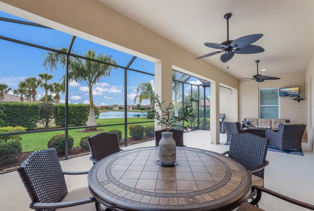 ANOTHER VIEW OF THE LANAI WITH TV AND CABLE