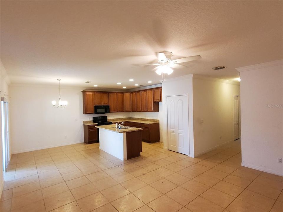 Great room kitchen dining area