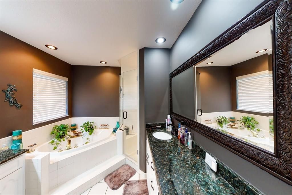 Master Bath with Jetted Garden Tub and Separate Shower