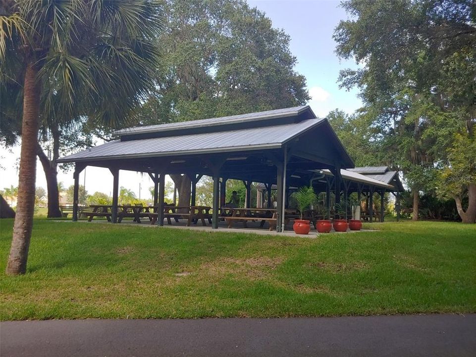 Community picnic pavilion with restrooms