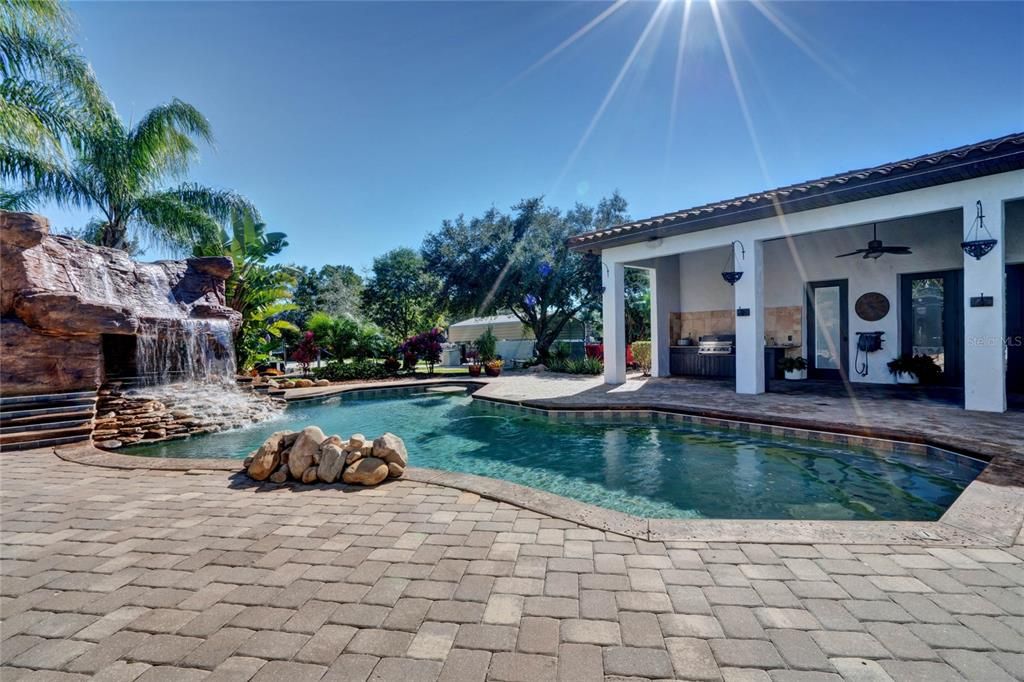 Pool with pavers