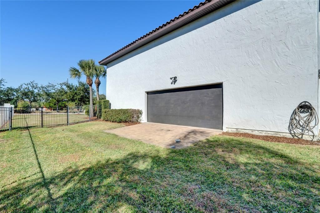 Side entry to additonal garage space