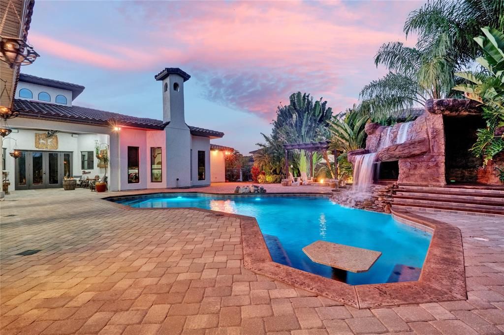 Pool with outdoor table