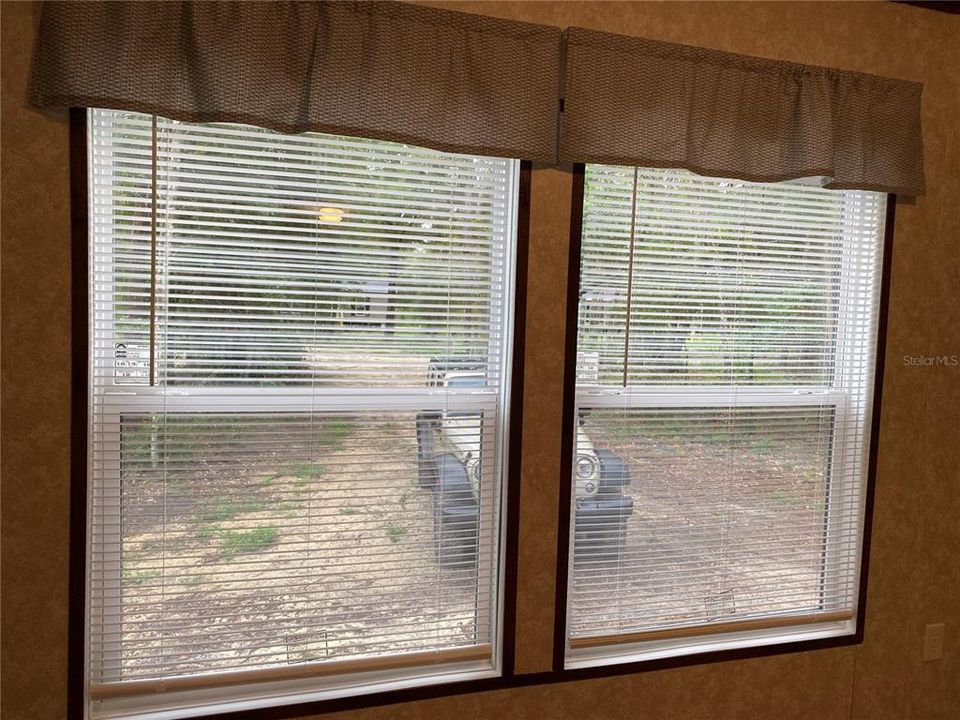 Living Room windows-mini blinds