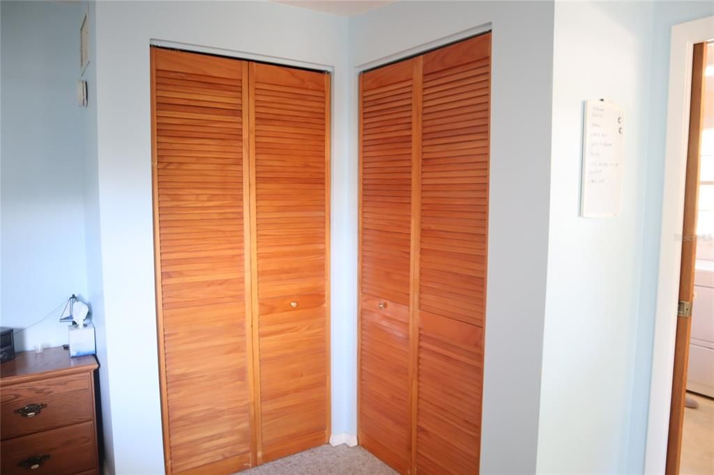 Master bedroom with double closets.