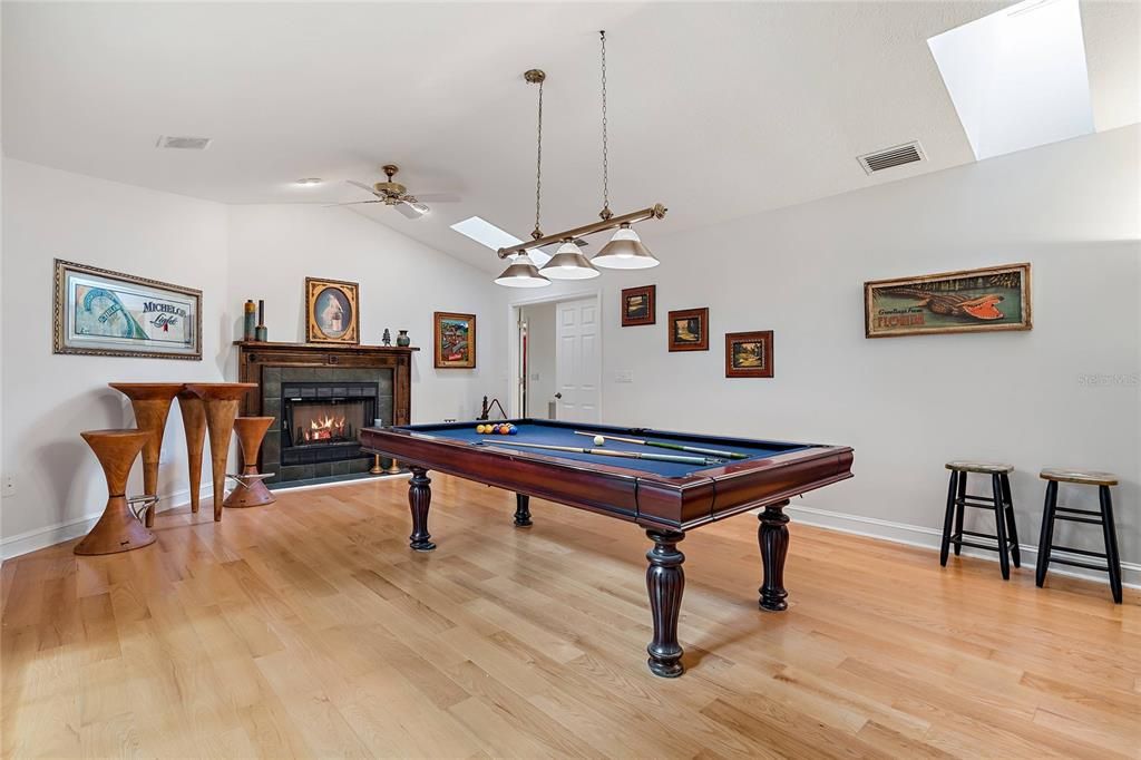 Billiards Room And Fireplace