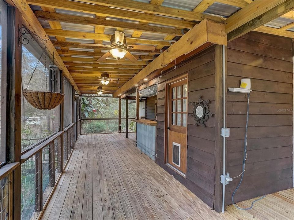 Screened porch with bar, sink and electricity