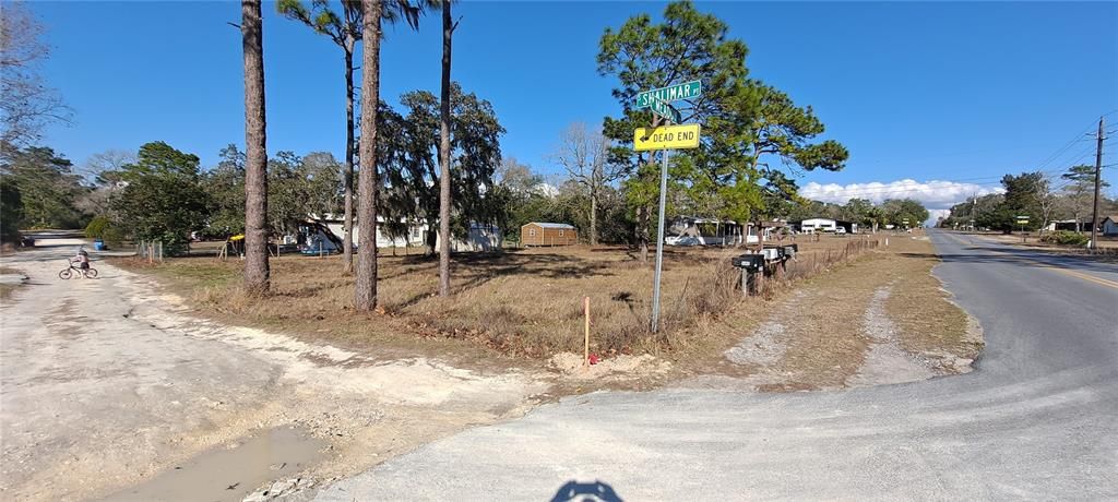 Front of property from corner of Shalimar and Meadow