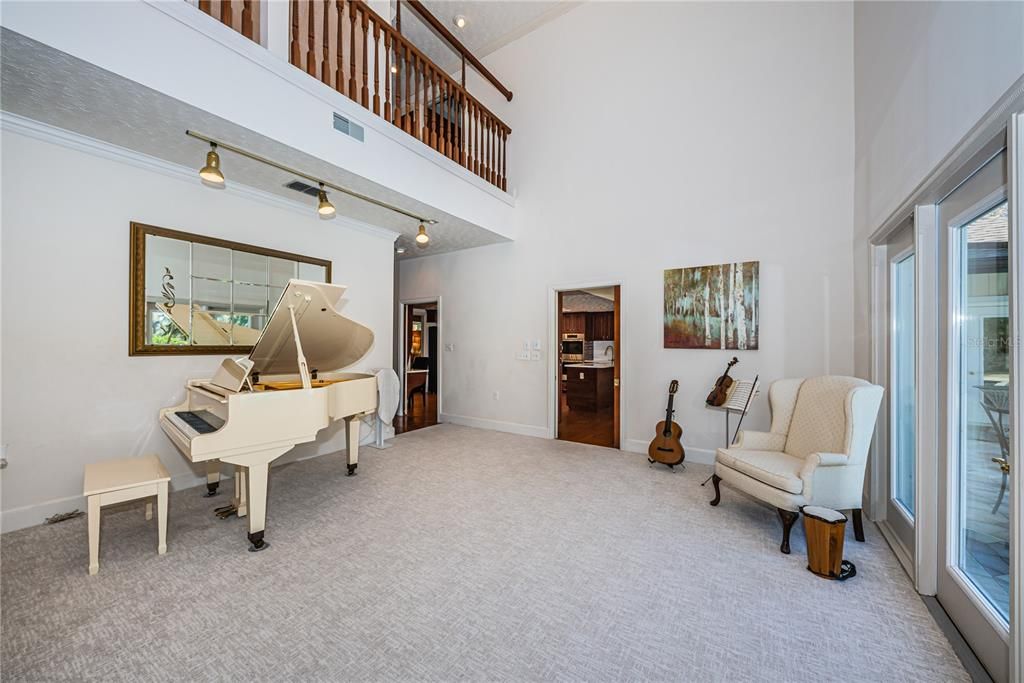 Offset from family room perfect for music area