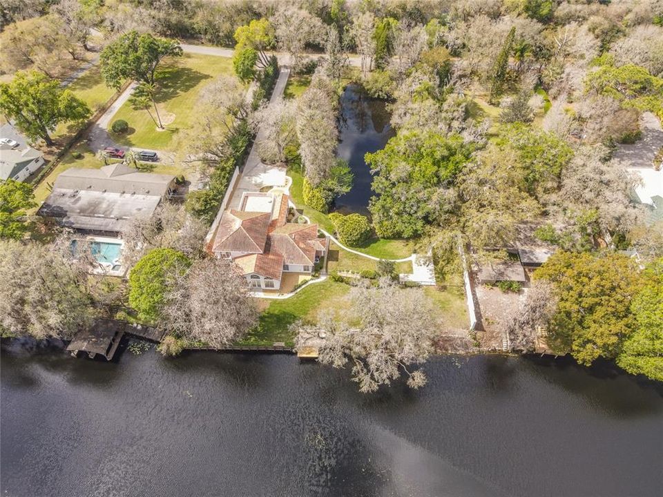 Ariel view of home from river