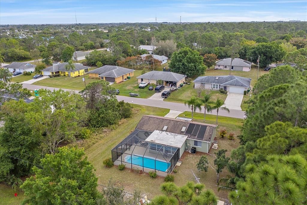 Aerial view from rear of home