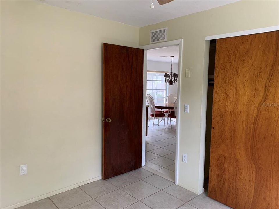 Looking into dining room from bedroom two