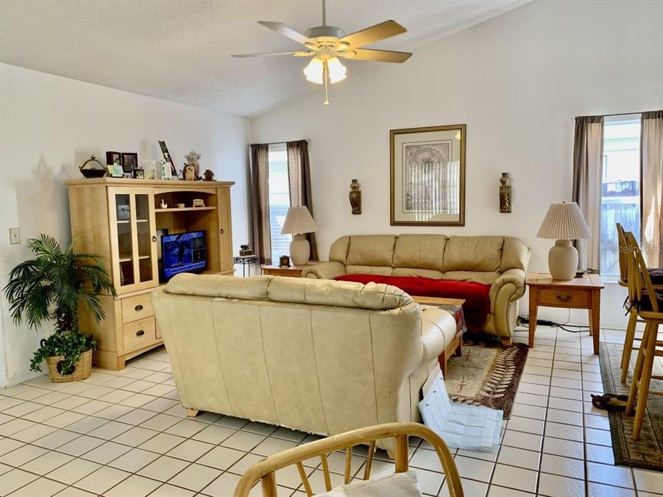 View of family room from dinette