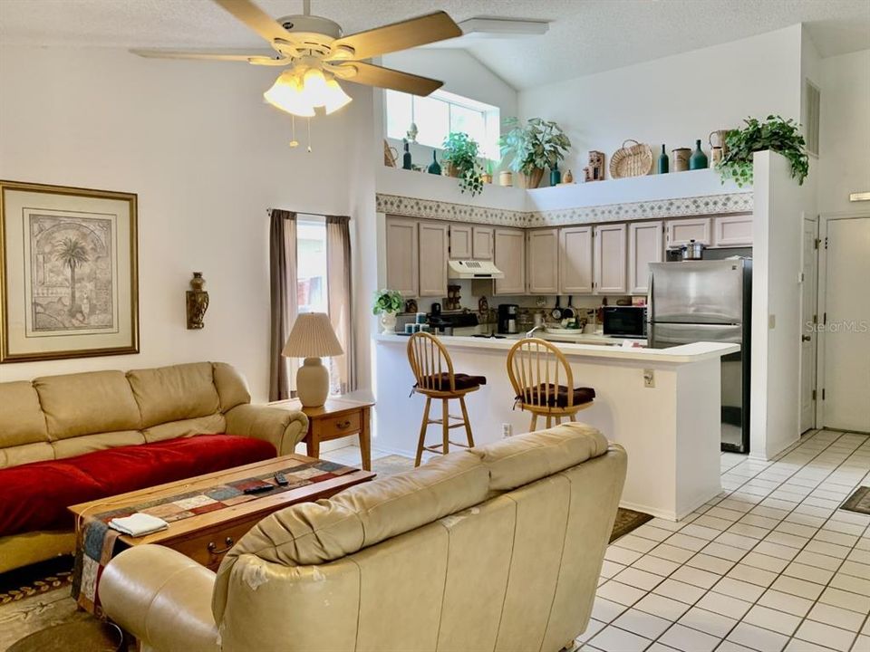 Family room open to kitchen