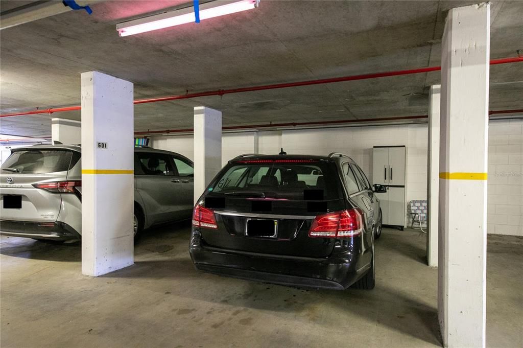Under building garage parking is a coveted bonus in this community.
