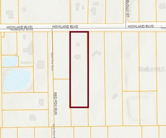 Commercial 4 Acres outlined in red