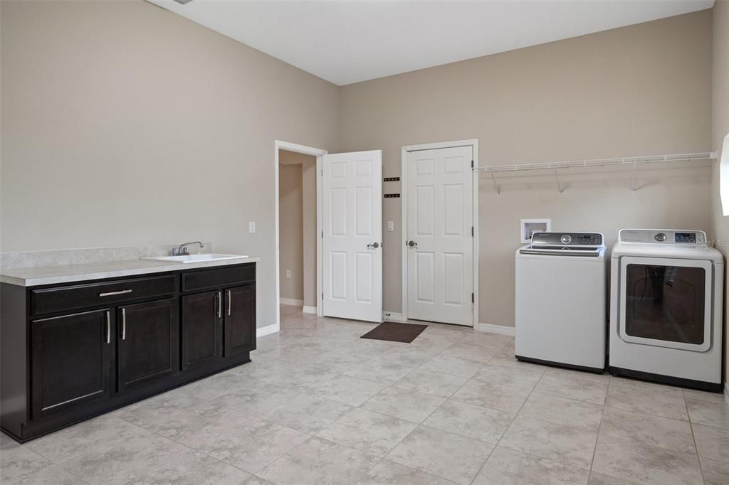 Cabinet with Folding table & Laundry sink