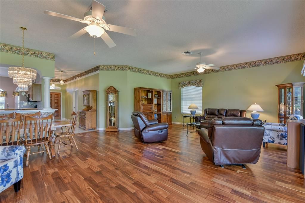 Living Room with 2 Ceiling Fans