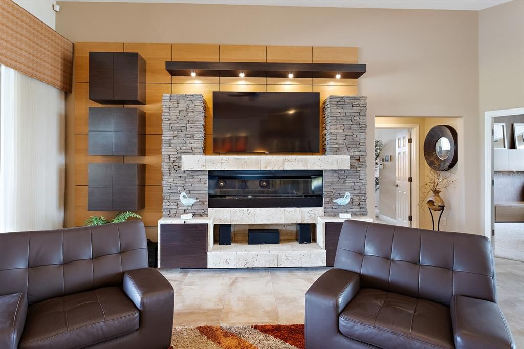 Living area with build it entertainment center