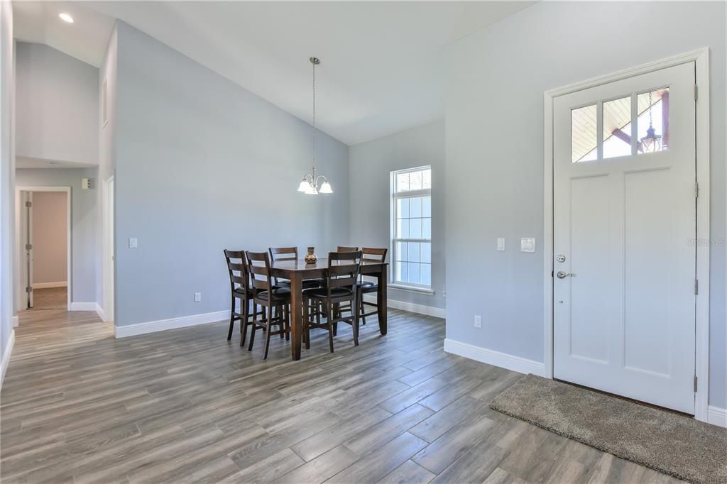 Dining area looks out front window