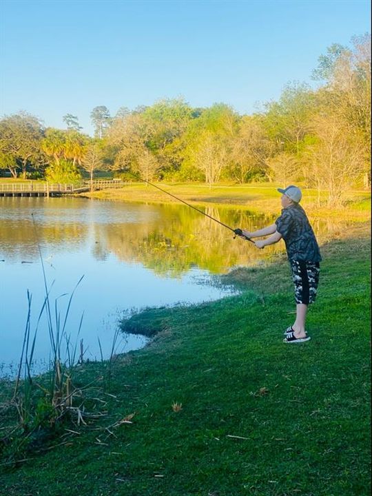 Fishing at River Country Estates Lake