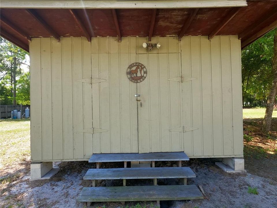 Storage and Laundry connections in shed