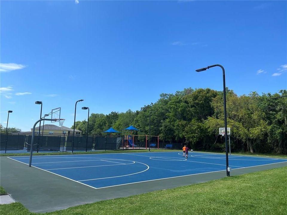 Basketball, Tennis, and Playground area