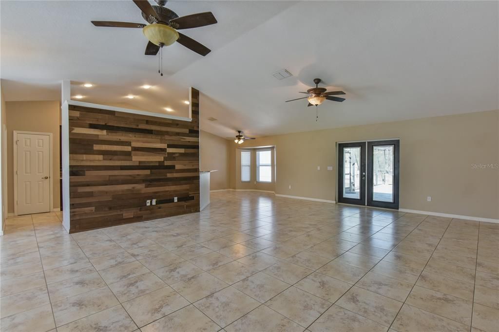 Great room looking into breakfast nook area