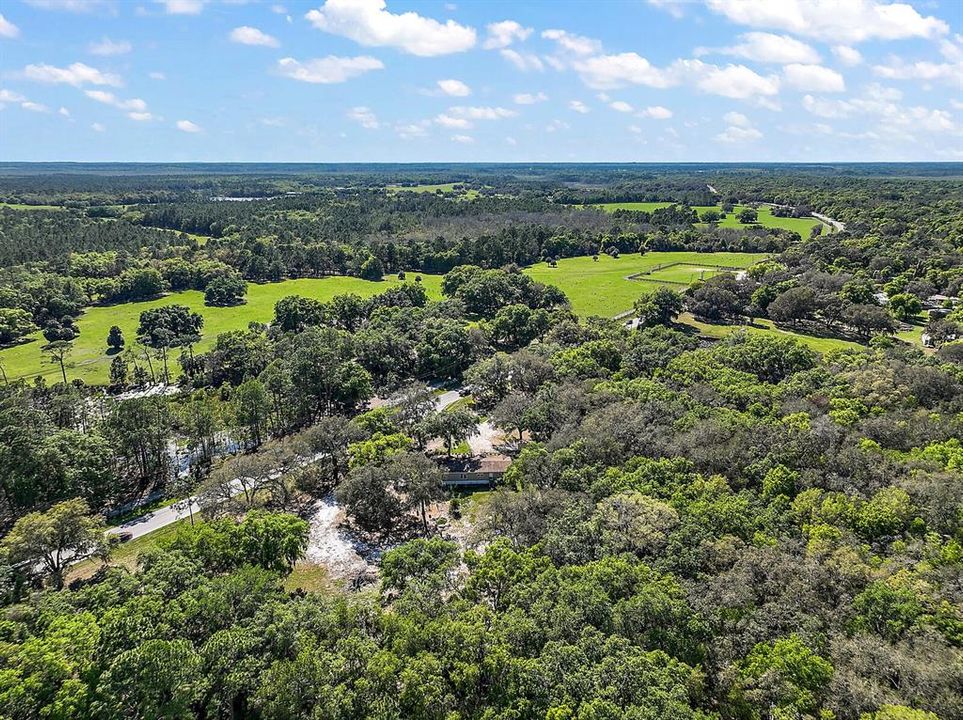 Drone view of Rear of property