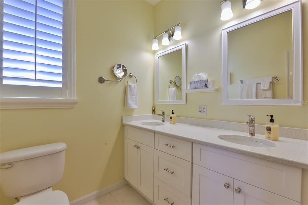 Master Bathroom with Double Sink Vanity, New Mirrors and Fixtures