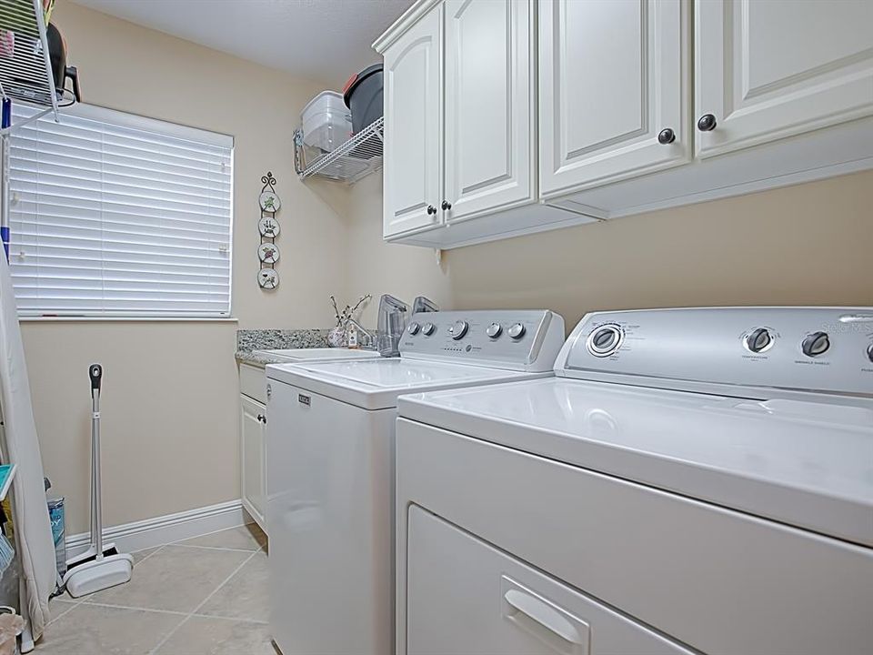 LAUNDRY ROOM RIGHT OFF OF THE KITCHEN WITH EXTRA CABINETS FOR STORAGE AND A BUILT IN SINK!
