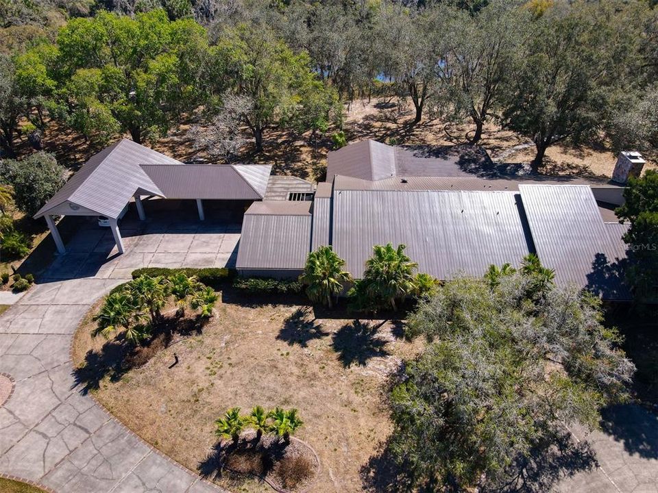 Aerial of Main House and Carport