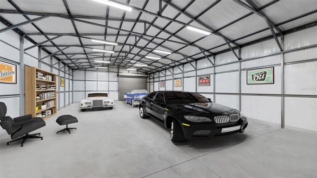 30' x 60' Garage,/RV&Boat Storage, Workshop/Studio with  High Roll-up Doors