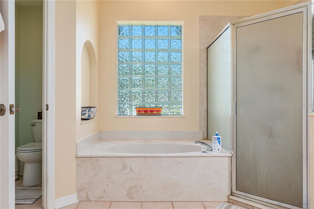 Master garden tub and separate shower
