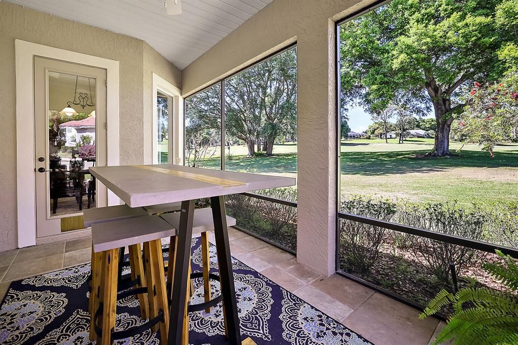 Screened Porch with French Door to Breakfast Area