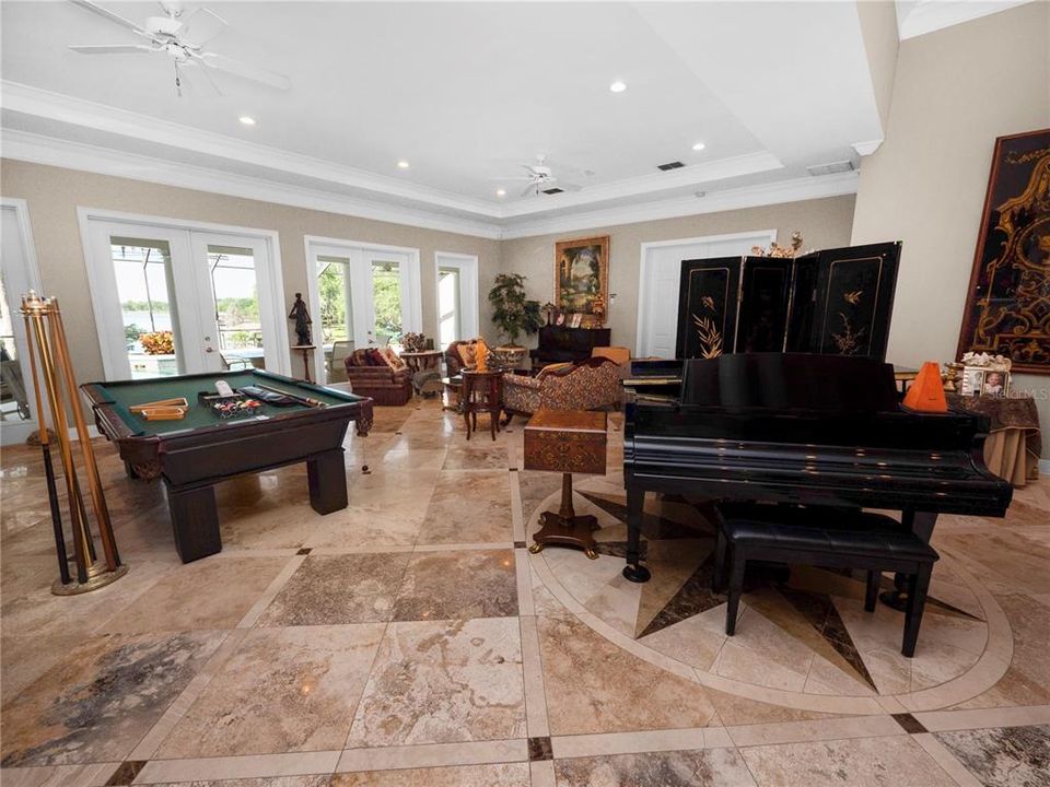 Grand Room with Pool Table and Baby Grand Piano