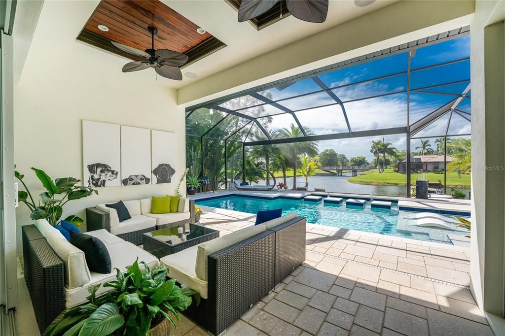 Two upgraded ceiling fans create a soothing balmy breeze.