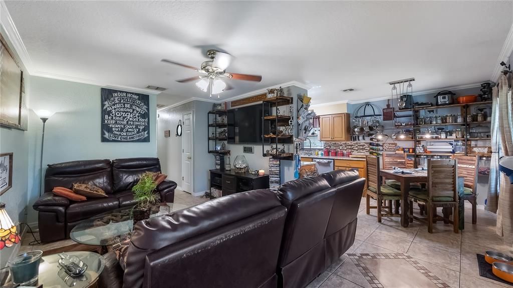 Living Room with Shelving