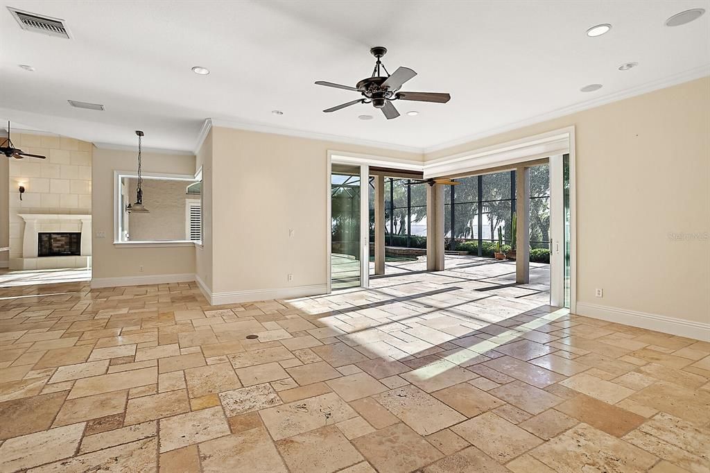 Family Room with fabulous lake views