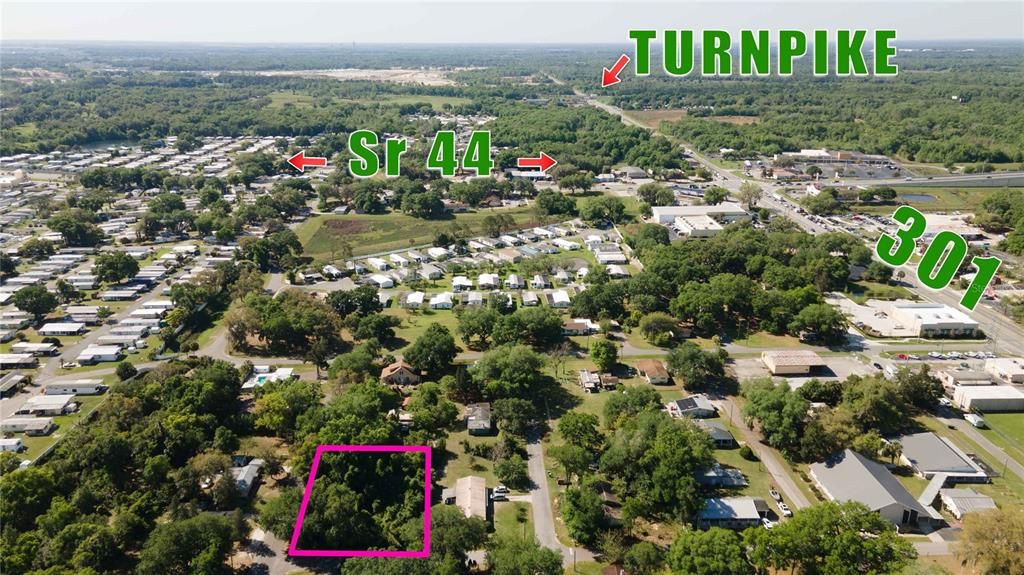 Aerial view with location close to Hwy 301 and SR44!