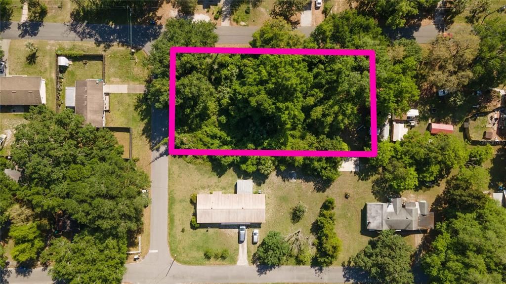 Aerial view of lot on 0.48 acres!