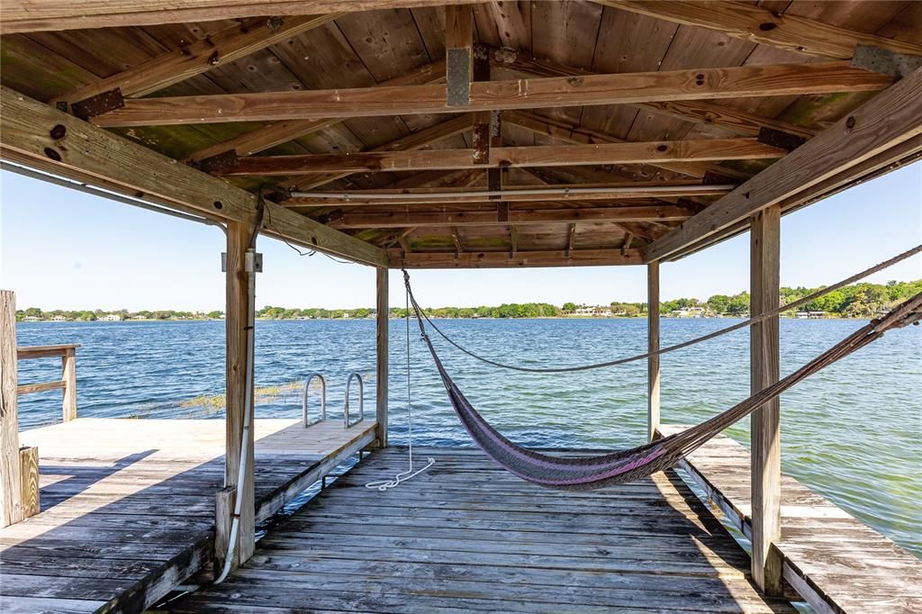 Boat lift can be installed; electric in place on boathouse
