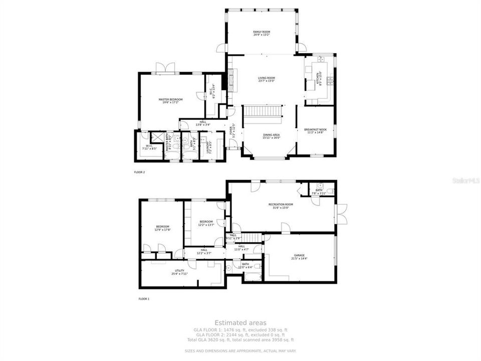 Floor plan; all living areas and Owner's suite on main level, with guest rooms and entertainment room on lower lake level