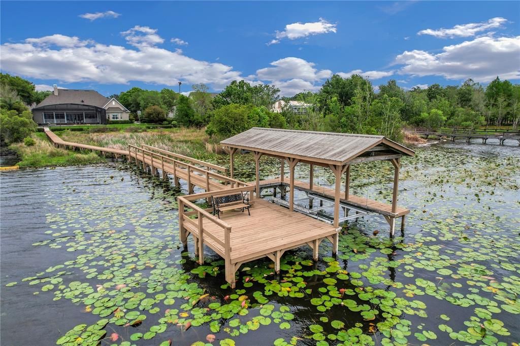 There is space on the dock for sunning and watching the fun on the lake!