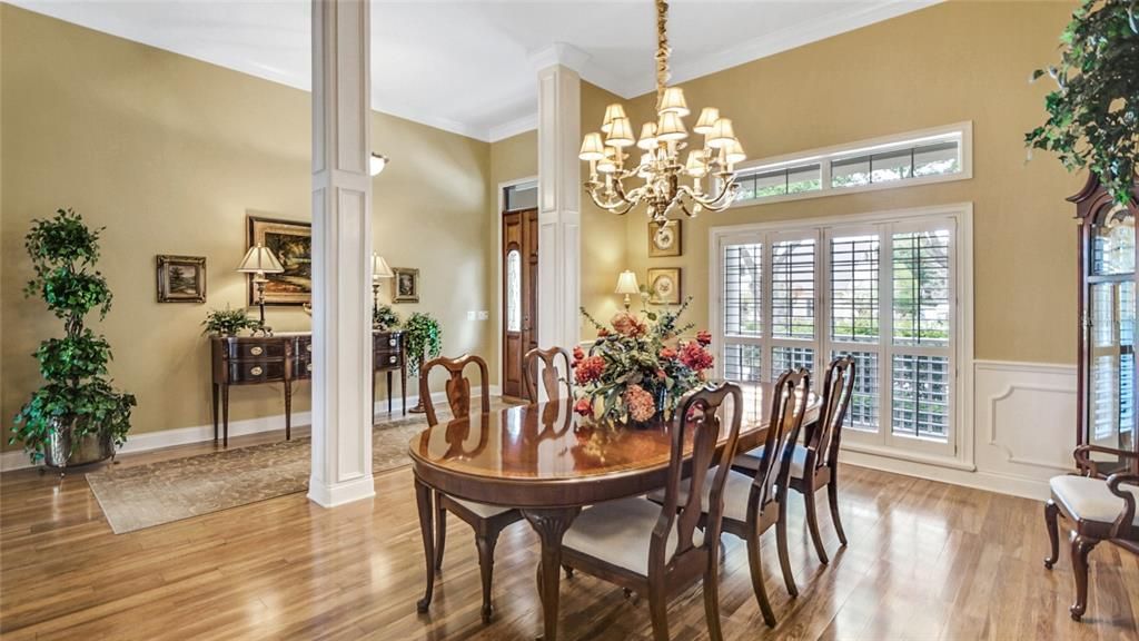 Imagine family holidays or guest dinners in this beautiful dining room.
