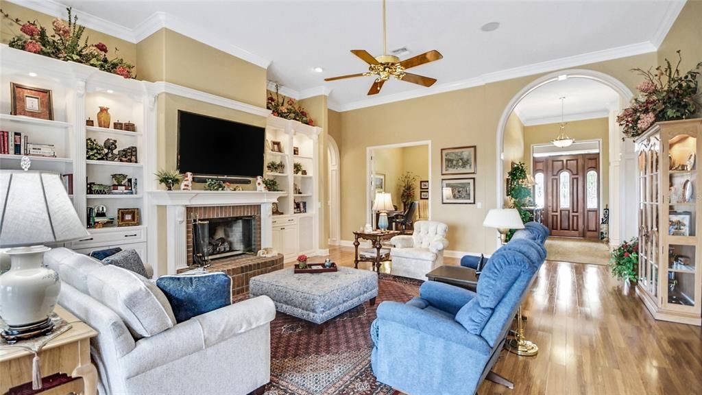 Enjoy family time together in the large yet cozy family room