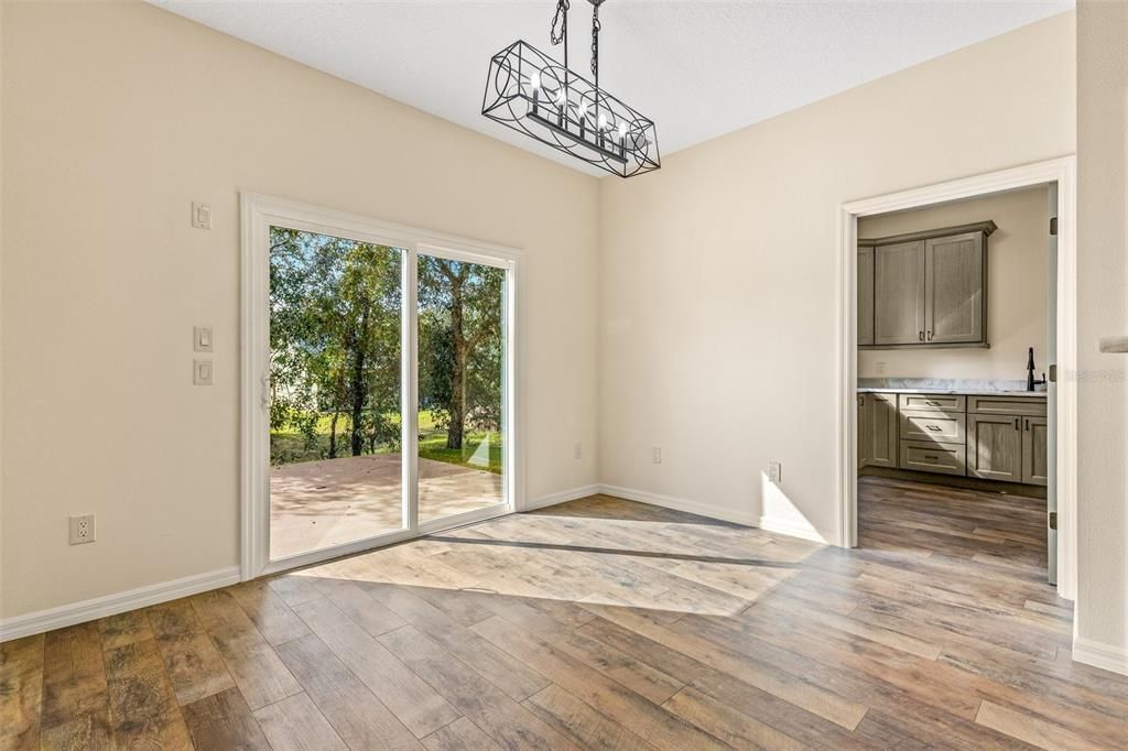 Dining area and access to full sized laundry room